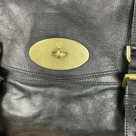 Mulberry Alexa Black Leather Oversized Satchel Purse - Picture 14 of 16